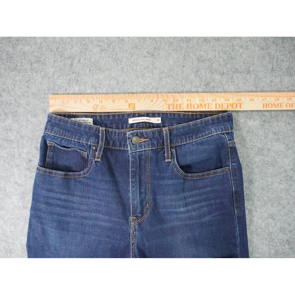 Levis Jeans Womens 30 Blue 721 High Rise Skinny Medium Wash Stretch Denim - Picture 4 of 11